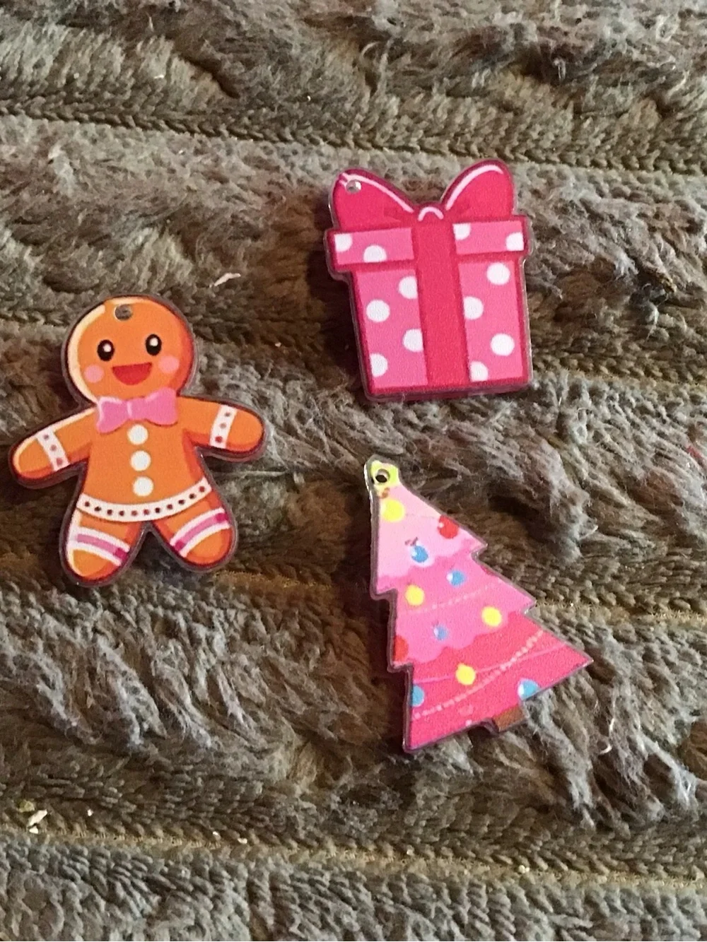 Festive Pink Christmas mini magnet Set - Holiday Icons